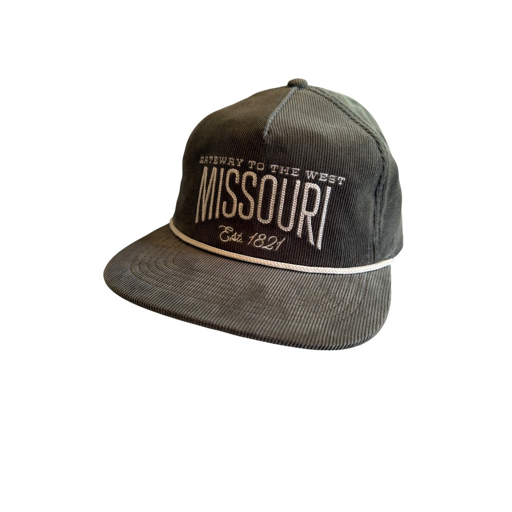 Local Crowns Hat Olive Green Missouri Snapback Corduroy Rope Gateway to the West